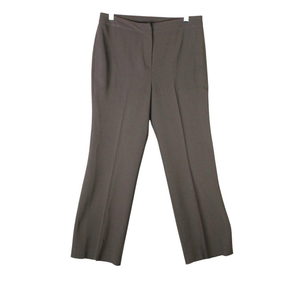 St. John Pants Women Sz 8 Brown Straight Leg Made in USA Casual Breathable